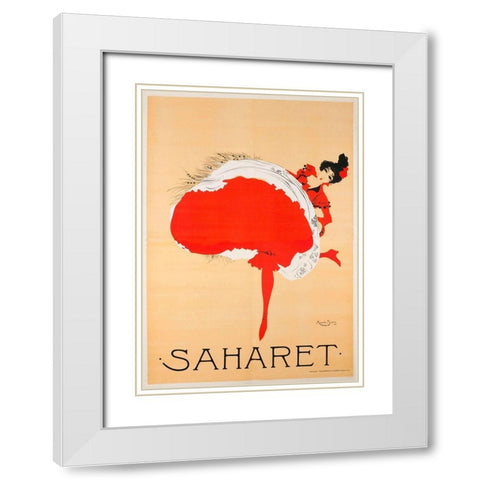Saharet White Modern Wood Framed Art Print with Double Matting by Vintage Apple Collection