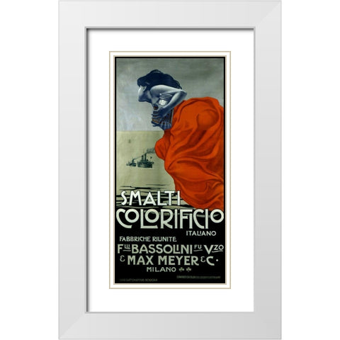 Smalti White Modern Wood Framed Art Print with Double Matting by Vintage Apple Collection