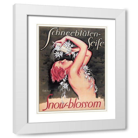 Snowblossom Soap Austria White Modern Wood Framed Art Print with Double Matting by Vintage Apple Collection