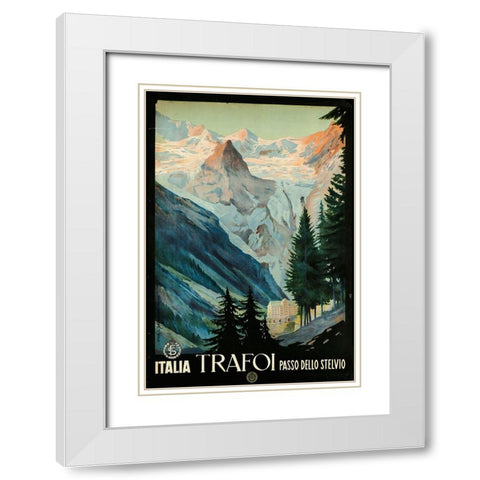Trafoi Passo Dello Stelvio White Modern Wood Framed Art Print with Double Matting by Vintage Apple Collection