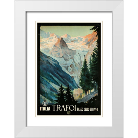 Trafoi Passo Dello Stelvio White Modern Wood Framed Art Print with Double Matting by Vintage Apple Collection