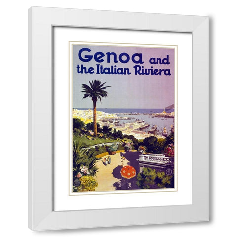 Trav Genoa White Modern Wood Framed Art Print with Double Matting by Vintage Apple Collection