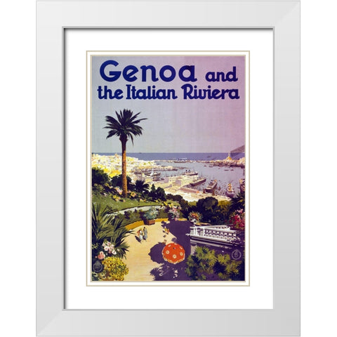 Trav Genoa White Modern Wood Framed Art Print with Double Matting by Vintage Apple Collection