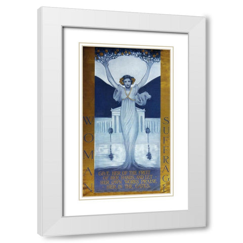Womansuffrage White Modern Wood Framed Art Print with Double Matting by Vintage Apple Collection