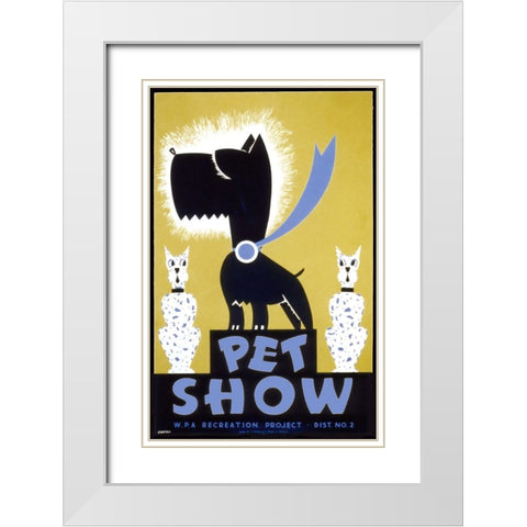 Wpa Poster Petshow Scottie White Modern Wood Framed Art Print with Double Matting by Vintage Apple Collection