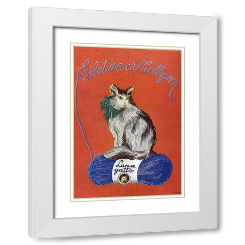 Yarncat White Modern Wood Framed Art Print with Double Matting by Vintage Apple Collection