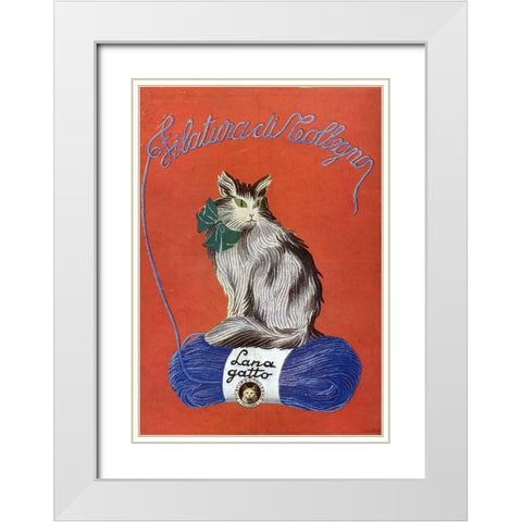 Yarncat White Modern Wood Framed Art Print with Double Matting by Vintage Apple Collection