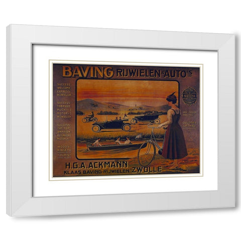 Bike 10 White Modern Wood Framed Art Print with Double Matting by Vintage Apple Collection