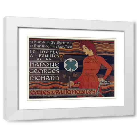 Bike 13 White Modern Wood Framed Art Print with Double Matting by Vintage Apple Collection