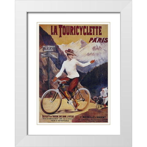 Bike 27 White Modern Wood Framed Art Print with Double Matting by Vintage Apple Collection