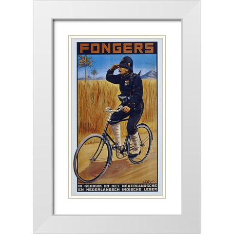 Bike 28 White Modern Wood Framed Art Print with Double Matting by Vintage Apple Collection