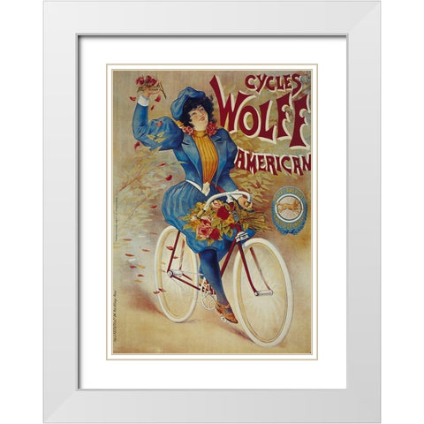 Bike 30 White Modern Wood Framed Art Print with Double Matting by Vintage Apple Collection