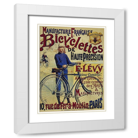 Bike 33 White Modern Wood Framed Art Print with Double Matting by Vintage Apple Collection