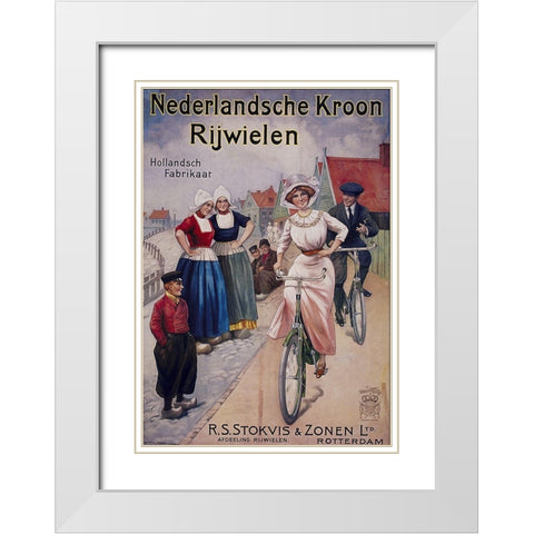 Bike 34 White Modern Wood Framed Art Print with Double Matting by Vintage Apple Collection