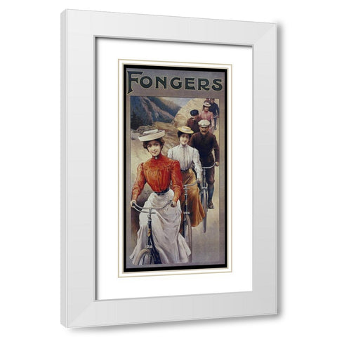 Bike 35 White Modern Wood Framed Art Print with Double Matting by Vintage Apple Collection