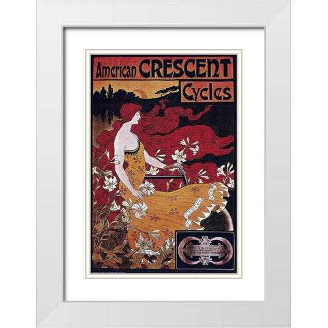 Bike 36 White Modern Wood Framed Art Print with Double Matting by Vintage Apple Collection