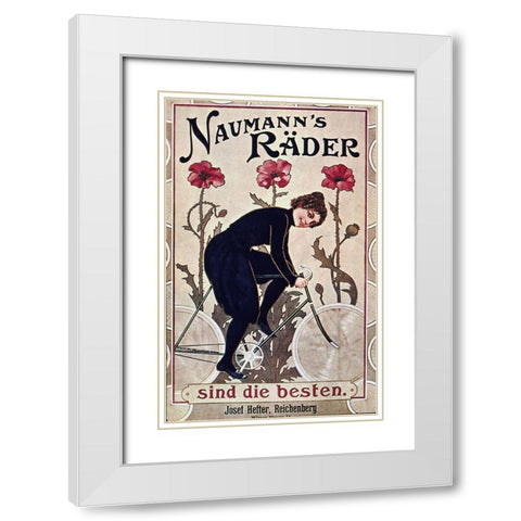 Bike 40 White Modern Wood Framed Art Print with Double Matting by Vintage Apple Collection