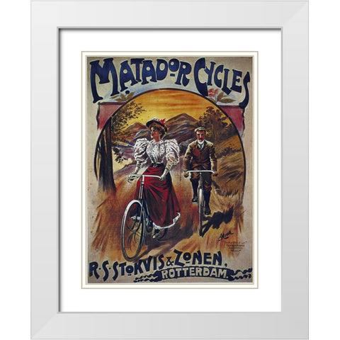 Bike 41 White Modern Wood Framed Art Print with Double Matting by Vintage Apple Collection