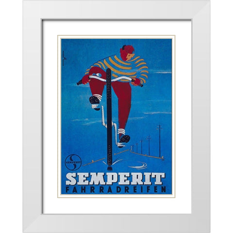 Bike 44 White Modern Wood Framed Art Print with Double Matting by Vintage Apple Collection