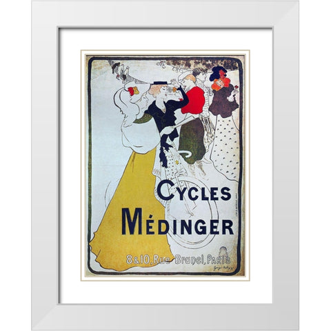 Bike 45 White Modern Wood Framed Art Print with Double Matting by Vintage Apple Collection