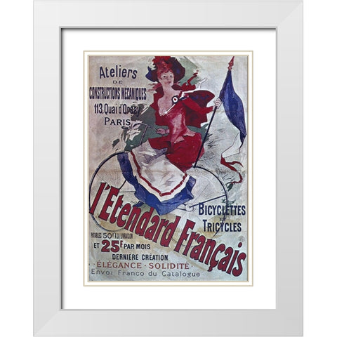 Bike 49 White Modern Wood Framed Art Print with Double Matting by Vintage Apple Collection