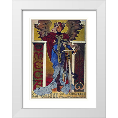 Bike 52 White Modern Wood Framed Art Print with Double Matting by Vintage Apple Collection