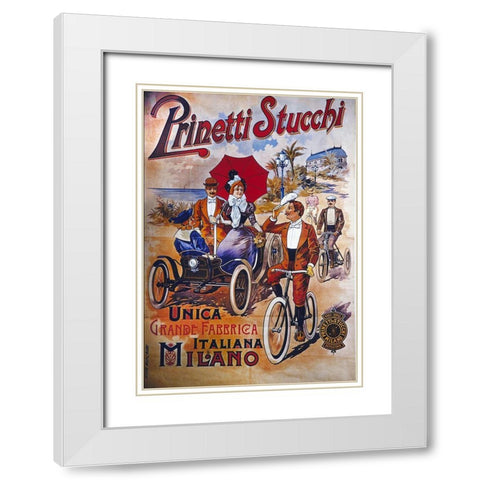Bike 54 White Modern Wood Framed Art Print with Double Matting by Vintage Apple Collection