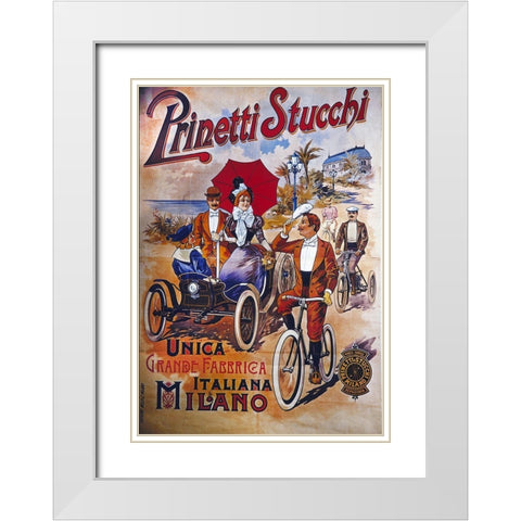 Bike 54 White Modern Wood Framed Art Print with Double Matting by Vintage Apple Collection