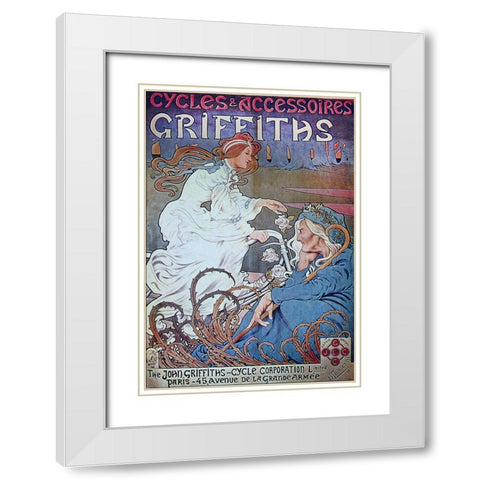 Bike 56 White Modern Wood Framed Art Print with Double Matting by Vintage Apple Collection