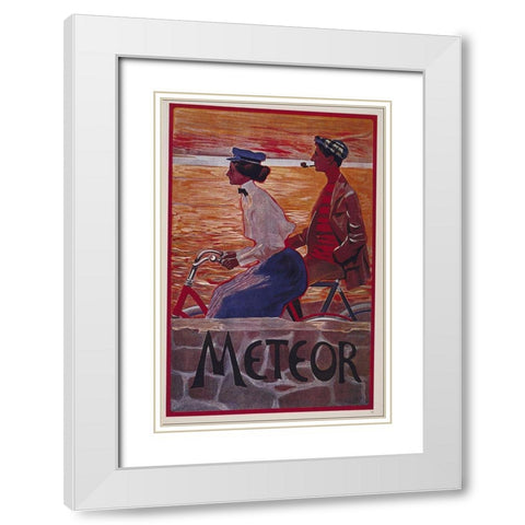 Bike 60 White Modern Wood Framed Art Print with Double Matting by Vintage Apple Collection