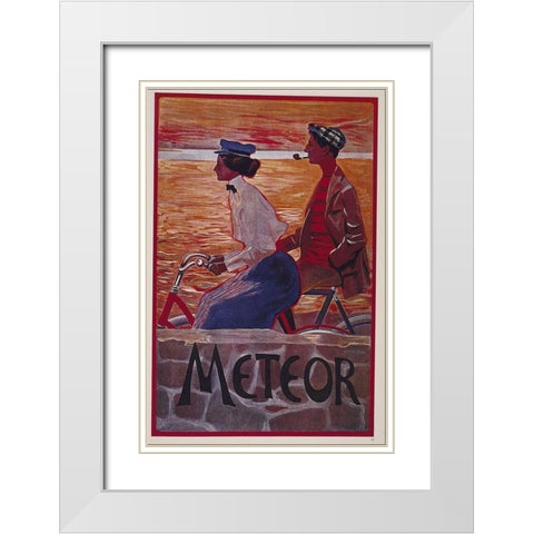 Bike 60 White Modern Wood Framed Art Print with Double Matting by Vintage Apple Collection