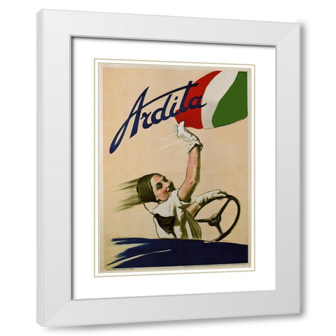 Ardita White Modern Wood Framed Art Print with Double Matting by Vintage Apple Collection