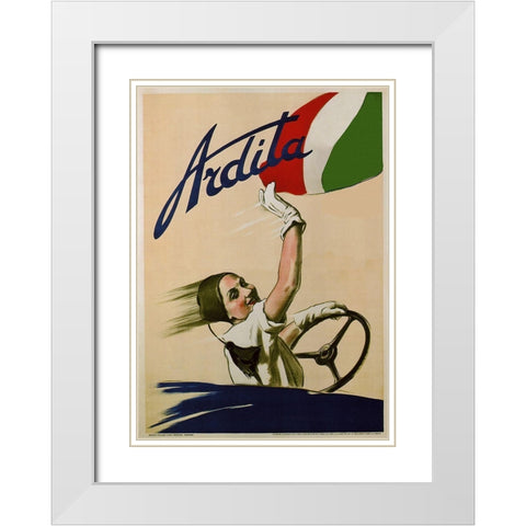 Ardita White Modern Wood Framed Art Print with Double Matting by Vintage Apple Collection