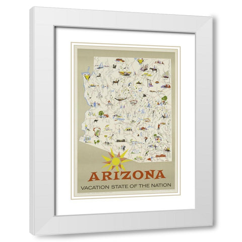 Arizona White Modern Wood Framed Art Print with Double Matting by Vintage Apple Collection