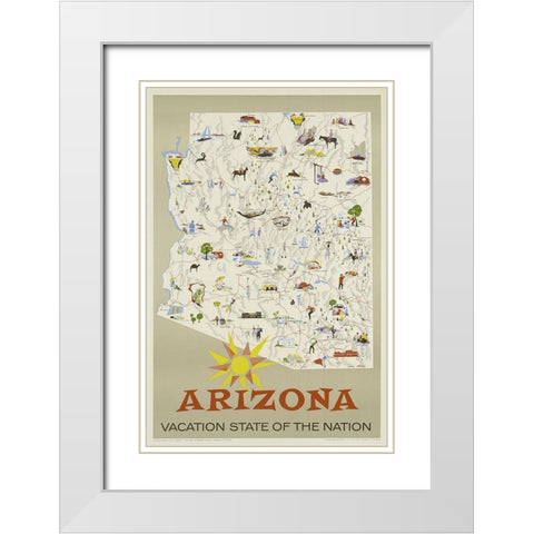 Arizona White Modern Wood Framed Art Print with Double Matting by Vintage Apple Collection