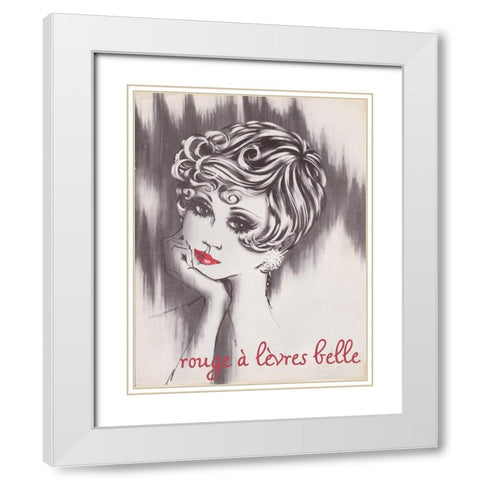 Beautiful Lipstick White Modern Wood Framed Art Print with Double Matting by Vintage Apple Collection