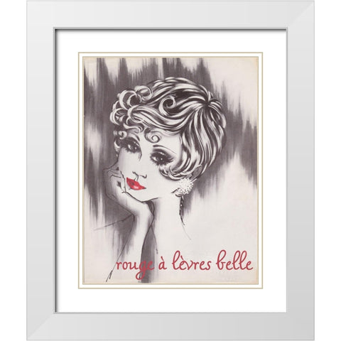 Beautiful Lipstick White Modern Wood Framed Art Print with Double Matting by Vintage Apple Collection