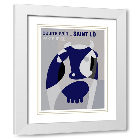 Beurre Sain White Modern Wood Framed Art Print with Double Matting by Vintage Apple Collection