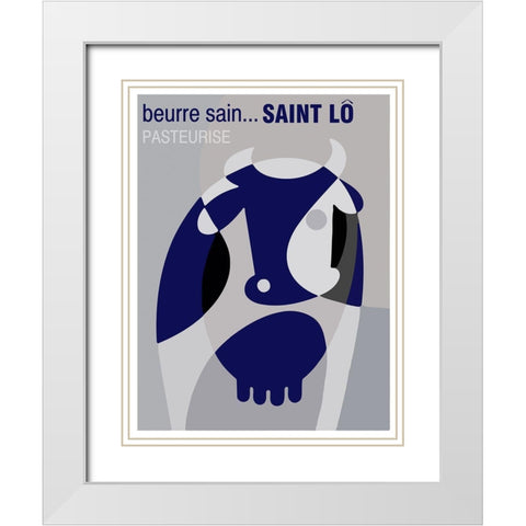 Beurre Sain White Modern Wood Framed Art Print with Double Matting by Vintage Apple Collection