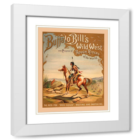 Buffalo Bills Wild West I White Modern Wood Framed Art Print with Double Matting by Vintage Apple Collection