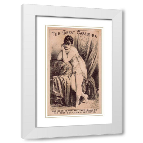 Capadura Cigars White Modern Wood Framed Art Print with Double Matting by Vintage Apple Collection