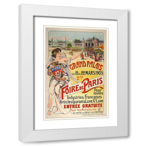 Grand Palais White Modern Wood Framed Art Print with Double Matting by Vintage Apple Collection