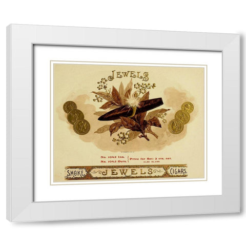 Jewels White Modern Wood Framed Art Print with Double Matting by Vintage Apple Collection