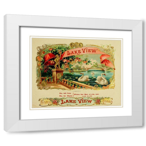 Lakeview White Modern Wood Framed Art Print with Double Matting by Vintage Apple Collection