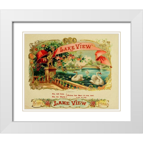 Lakeview White Modern Wood Framed Art Print with Double Matting by Vintage Apple Collection