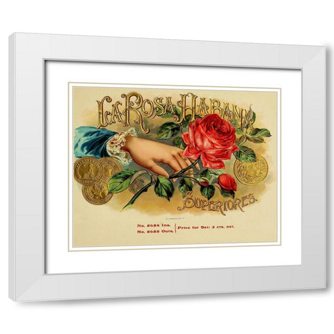 Larosa Habana White Modern Wood Framed Art Print with Double Matting by Vintage Apple Collection