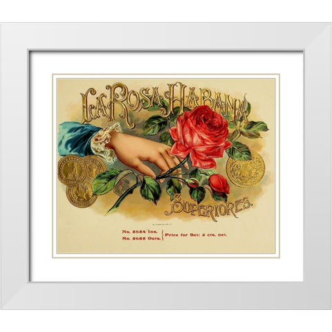Larosa Habana White Modern Wood Framed Art Print with Double Matting by Vintage Apple Collection