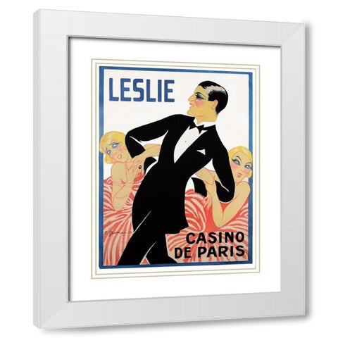 Leslie White Modern Wood Framed Art Print with Double Matting by Vintage Apple Collection