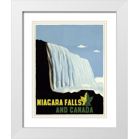 Niagarafallsandcanada White Modern Wood Framed Art Print with Double Matting by Vintage Apple Collection