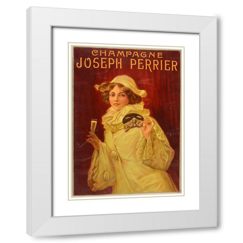 Perrierred White Modern Wood Framed Art Print with Double Matting by Vintage Apple Collection